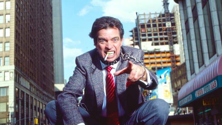 Morton Downey Jr. in a typically subtle attempt at publicity.