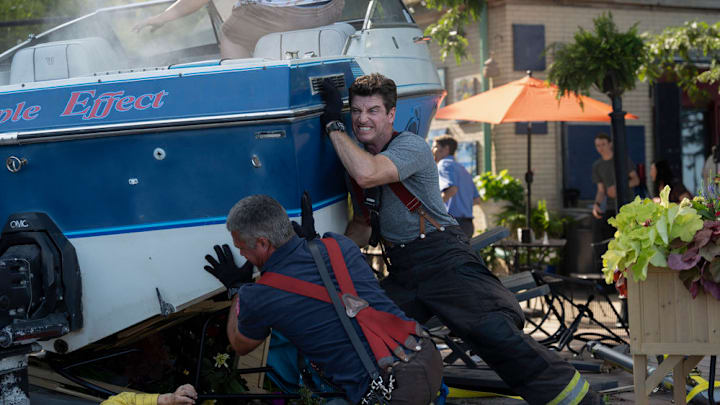 CHICAGO FIRE -- "Ride the Blade" Episode 13002 -- Pictured: Jake Lockett as Sam Carver -- (Photo by: Peter Gordon/NBC)