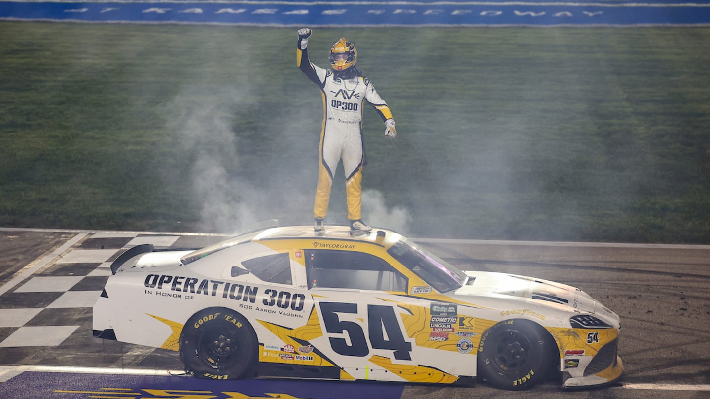 Pit Strategy Nets Taylor Gray Kansas O'Reilly Win Over Creed