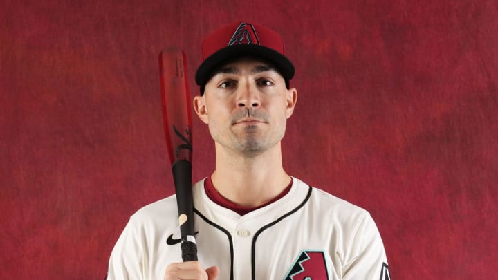 Randal Grichuk during photo day at Salt River Fields at Talking Stick on Feb. 21, 2024.