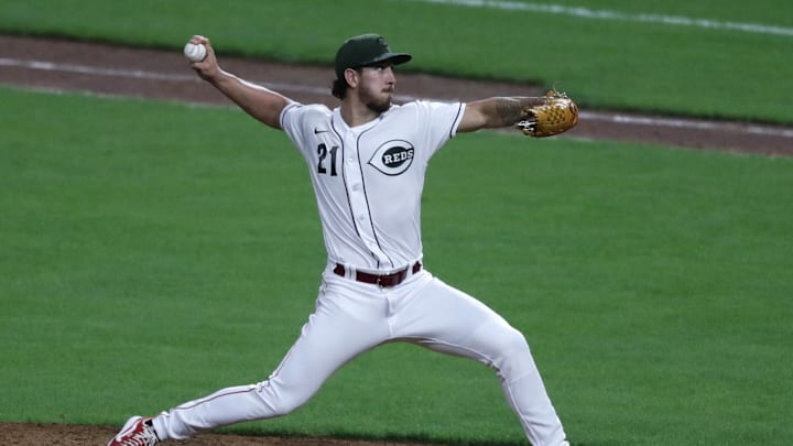 Sep 17, 2021; Cincinnati, Ohio, USA; Michael Lorenzen, LA Angels
