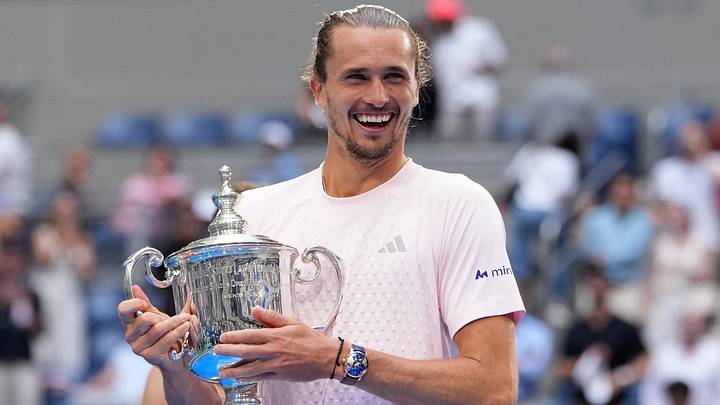 Tennis - U.S. Open - Flushing Meadows, New York, United States - September 13, 2026 Germany's Alexander Zverev celebrates with the trophy after winning the men's singles final against Ben Shelton of the U.S. IMAGN IMAGES via Reuters/Robert Deutsch