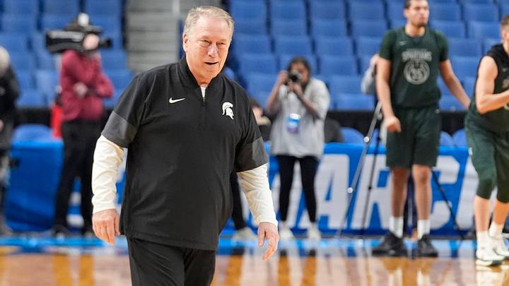 Mar 18, 2026; Buffalo, NY, USA; Michigan State Spartans head coach Tom Izzo observes during a practice session ahead of the first round of the men's 2026 NCAA Tournament at Keybank Center. Mandatory Credit: Gregory Fisher-Imagn Images Mar 18, 2026; Buffalo, NY, USA; Michigan State Spartans head coach Tom Izzo observes during a practice session ahead of the first round of the men's 2026 NCAA Tournament at Keybank Center. Mandatory Credit: Gregory Fisher-Imagn Images