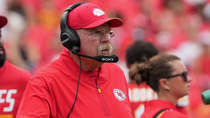 Aug 15, 2026; Kansas City, Missouri, USA; KKansas City Chiefs head coach Andy Reid on the sidelines against the Los Angeles Rams during the first half of the pre season at Arrowhead Stadium. Mandatory Credit: Denny Medley-Imagn Images Aug 15, 2026; Kansas City, Missouri, USA; KKansas City Chiefs head coach Andy Reid on the sidelines against the Los Angeles Rams during the first half of the pre season at Arrowhead Stadium. Mandatory Credit: Denny Medley-Imagn Images