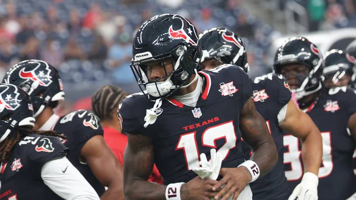 Aug 20, 2026; Houston, Texas, USA; Houston Texans wide receiver Nico Collins (12) and teammates enters the field out of the tunnel before the Texans play the Las Vegas Raiders at Reliant Stadium. Mandatory Credit: Thomas Shea-Imagn Images Aug 20, 2026; Houston, Texas, USA; Houston Texans wide receiver Nico Collins (12) and teammates enters the field out of the tunnel before the Texans play the Las Vegas Raiders at Reliant Stadium. Mandatory Credit: Thomas Shea-Imagn Images