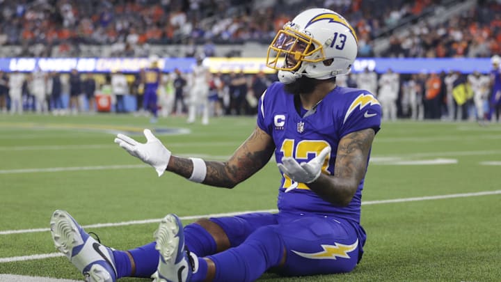 Dec 10, 2023; Inglewood, California, USA; Los Angeles Chargers wide receiver Keenan Allen (13) singles to the referees. 