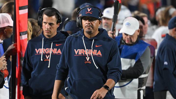 Nov 15, 2025; Durham, North Carolina, USA; Virginia Cavaliers head coach Tony Elliott during the fourth quarter against the Duke Blue Devils at Wallace Wade Stadium. Mandatory Credit: Zachary Taft-Imagn Images Nov 15, 2025; Durham, North Carolina, USA; Virginia Cavaliers head coach Tony Elliott during the fourth quarter against the Duke Blue Devils at Wallace Wade Stadium. Mandatory Credit: Zachary Taft-Imagn Images