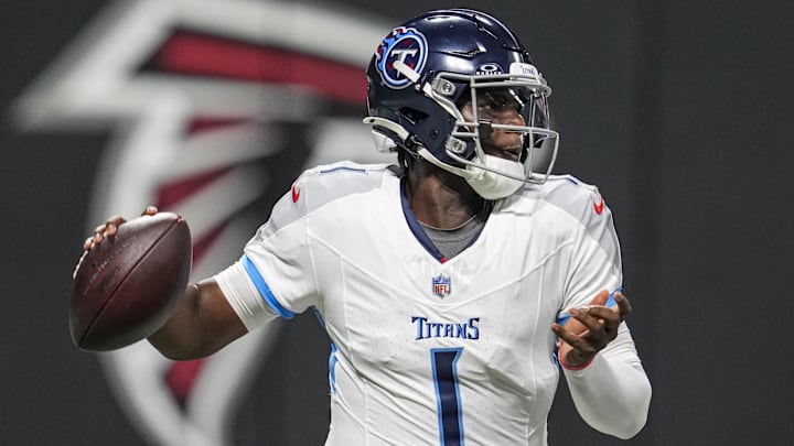 Cam Ward played three series in the Titans preseason game Friday against the Falcons