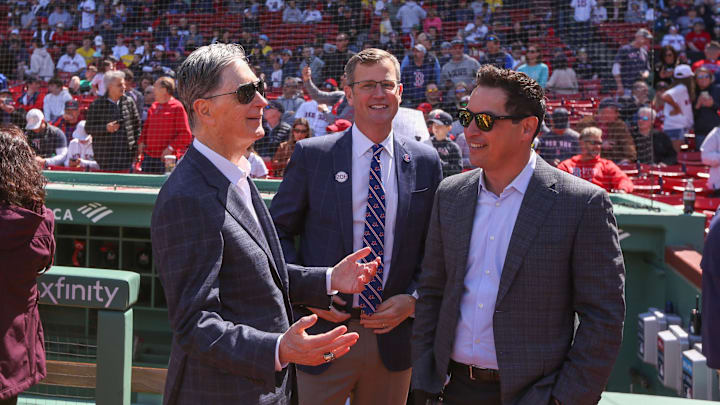 Apr 15, 2022; Boston, Massachusetts, USA; Boston Red Sox owner John Henry at Fenway Park before a game against the Minnesota Twins. Every player is wearing number 42 in honor of Jackie Robinson. Mandatory Credit: Paul Rutherford-Imagn Images