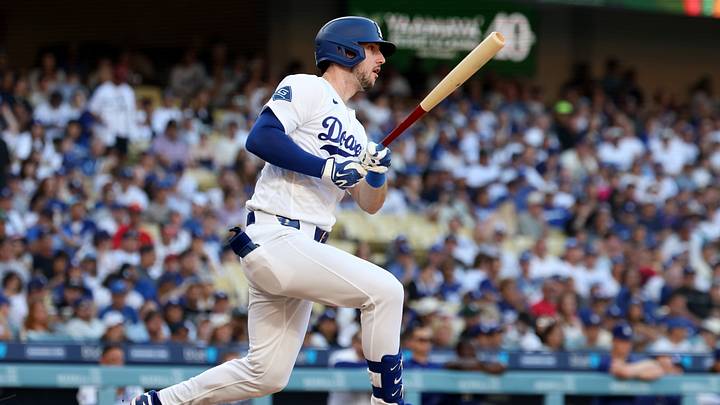 Jul 5, 2026; Los Angeles, California, USA; Los Angeles Dodgers right fielder Kyle Tucker (23) singled in the seventh inning against the San Diego Padres at Dodger Stadium. Mandatory Credit: Kiyoshi Mio-Imagn Images Jul 5, 2026; Los Angeles, California, USA; Los Angeles Dodgers right fielder Kyle Tucker (23) singled in the seventh inning against the San Diego Padres at Dodger Stadium. Mandatory Credit: Kiyoshi Mio-Imagn Images