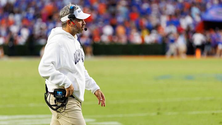Sep 26, 2026; Gainesville, Florida, USA; Mississippi Rebels head coach Pete Golding walks on the field after an interception against the Florida Gators during the second half at Ben Hill Griffin Stadium. Mandatory Credit: Matt Pendleton-Imagn Images Sep 26, 2026; Gainesville, Florida, USA; Mississippi Rebels head coach Pete Golding walks on the field after an interception against the Florida Gators during the second half at Ben Hill Griffin Stadium. Mandatory Credit: Matt Pendleton-Imagn Images