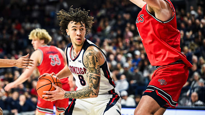 Gonzaga Bulldogs guard Jalen Warley (8). Gonzaga Bulldogs guard Jalen Warley (8).