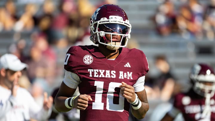Texas A&M Aggies quarterback Marcel Reed before a game against the Samford Bulldogs at Kyle Field.