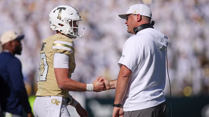 Georgia Tech head coach Brent Key believes his starting quarterback Haynes King should be in the Heisman conversation. Georgia Tech head coach Brent Key believes his starting quarterback Haynes King should be in the Heisman conversation.