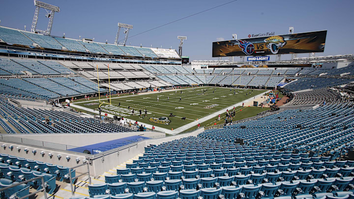 Sep 17, 2017; Jacksonville, FL, USA; A wide angle view of the field before a football game between