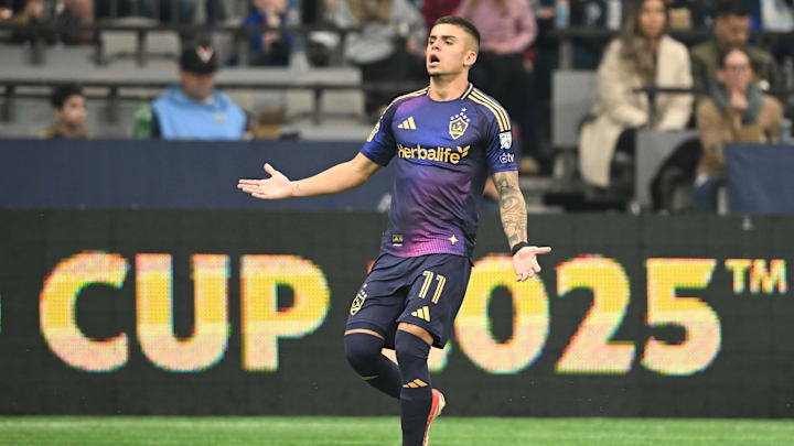 LA Galaxy midfielder Elijah Wynder (22) reacts during the second half against the Vancouver Whitecaps FC at BC Place 