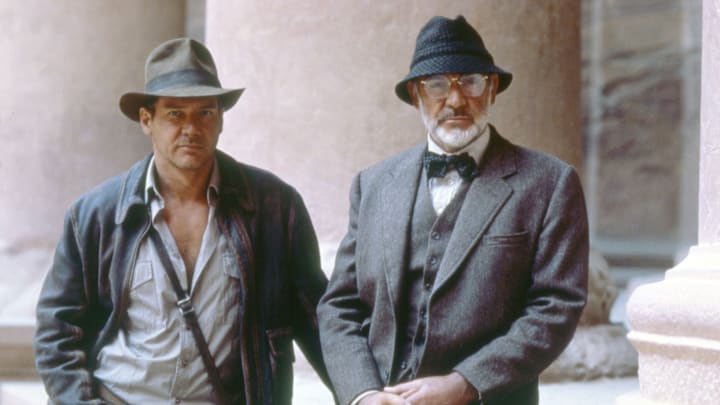 Harrison Ford and Sean Connery star in 'Indiana Jones and the Last Crusade'  (1989).