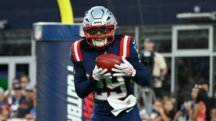 Aug 13, 2026; Foxborough, Massachusetts, USA; New England Patriots safety Channing Canada (29) catches the ball against the Indianapolis Colts during the first half at Gillette Stadium. Mandatory Credit: Eric Canha-Imagn Images Aug 13, 2026; Foxborough, Massachusetts, USA; New England Patriots safety Channing Canada (29) catches the ball against the Indianapolis Colts during the first half at Gillette Stadium. Mandatory Credit: Eric Canha-Imagn Images