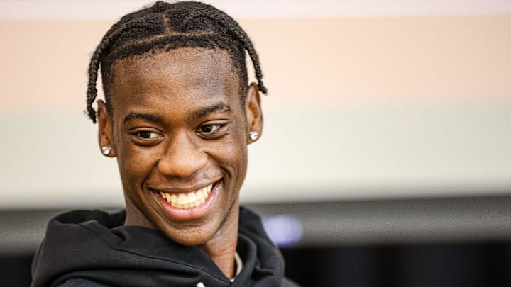 Brockton's AJ Dybantsa, the nation's top-ranked basketball recruit in the 2025 class, donated Nike gear to students at Trinity Catholic Academy in Brockton on Wednesday, June 5, 2024.