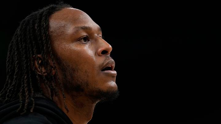 Milwaukee Bucks center Myles Turner (3) during warmups prior to the game against the San Antonio Spurs at Fiserv Forum on Mar 28, 2026.