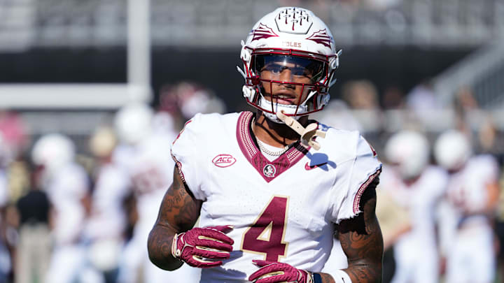 Oct 28, 2023; Winston-Salem, North Carolina, USA; Florida State Seminoles wide receiver Keon Coleman