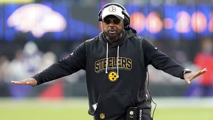 Dec 7, 2025; Baltimore, Maryland, USA; Pittsburgh Steelers head coach Mike Tomlin reacts after a play against the Baltimore Ravens during the second half at M&T Bank Stadium. Mandatory Credit: Mitch Stringer-Imagn Images Dec 7, 2025; Baltimore, Maryland, USA; Pittsburgh Steelers head coach Mike Tomlin reacts after a play against the Baltimore Ravens during the second half at M&T Bank Stadium. Mandatory Credit: Mitch Stringer-Imagn Images