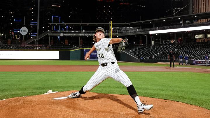 Wake Forest pitcher Duncan Marsten takes the mound in ACC tournament game against Pitt
