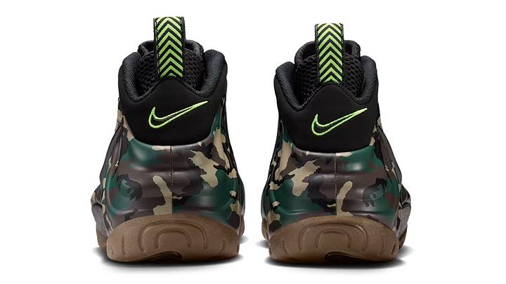The Nike Air Foamposite Pro "Green Camo" colorway. The Nike Air Foamposite Pro "Green Camo" colorway.