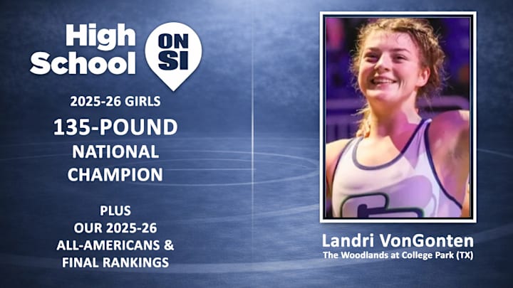 Landri VonGonten of The Woodlands at College Park (TX) is the 2025-26 High School 135-Pound Girls National Wrestling Champion.