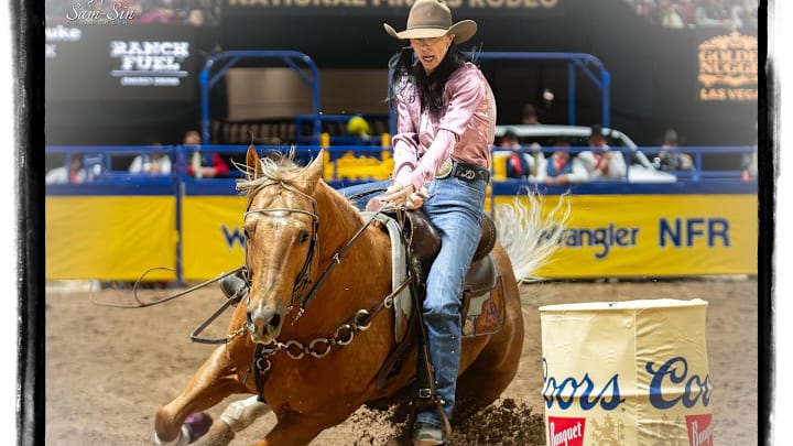 Latricia Duke qualified for the 2024 NFR aboard Carlos’ maternal brother, DM High Roller.