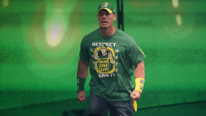 Actor and wrestler John Cena returns to the ring during WWE SmackDown 