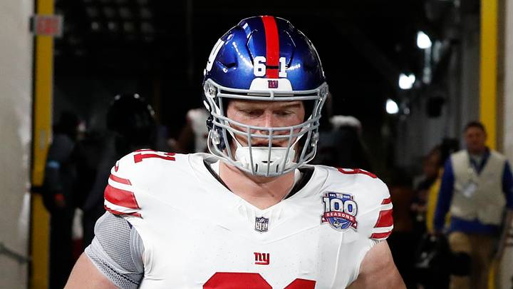 Oct 28, 2024; Pittsburgh, Pennsylvania, USA; New York Giants center John Michael Schmitz Jr. (61) takes the field against the Pittsburgh Steelers at Acrisure Stadium. Oct 28, 2024; Pittsburgh, Pennsylvania, USA; New York Giants center John Michael Schmitz Jr. (61) takes the field against the Pittsburgh Steelers at Acrisure Stadium.