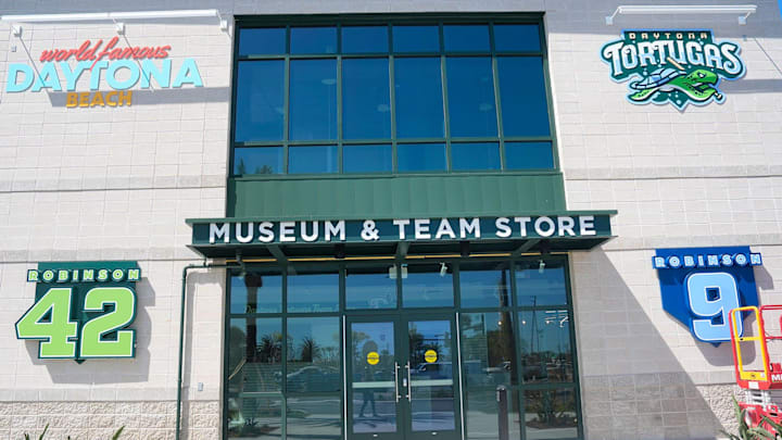 Construction continues on a new multi-story player development facility at Daytona Beach’s Jackie Robinson Ballpark, aimed at enhancing the fan experience for future events, March 11, 2026. Construction continues on a new multi-story player development facility at Daytona Beach’s Jackie Robinson Ballpark, aimed at enhancing the fan experience for future events, March 11, 2026.