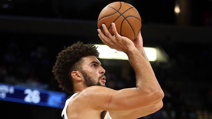 Oct 16, 2026; Memphis, Tennessee, USA; Memphis Grizzlies forward Cameron Boozer (27) shoots for three during the second quarter against the Charlotte Hornets at FedExForum. Mandatory Credit: Petre Thomas-Imagn Images Oct 16, 2026; Memphis, Tennessee, USA; Memphis Grizzlies forward Cameron Boozer (27) shoots for three during the second quarter against the Charlotte Hornets at FedExForum. Mandatory Credit: Petre Thomas-Imagn Images