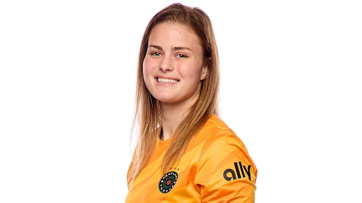 Portland Thorns Kat Asman poses for a photo during media day 