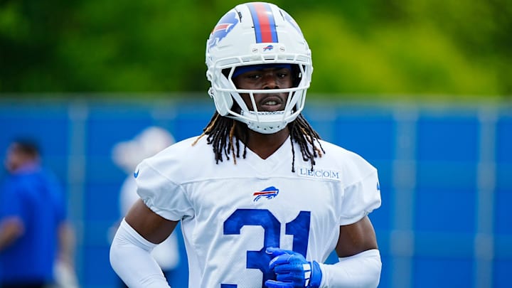 Buffalo Bills CB Maxwell Hairston jogs to another area of the field during a voluntary workout at their practice facility. Buffalo Bills CB Maxwell Hairston jogs to another area of the field during a voluntary workout at their practice facility.