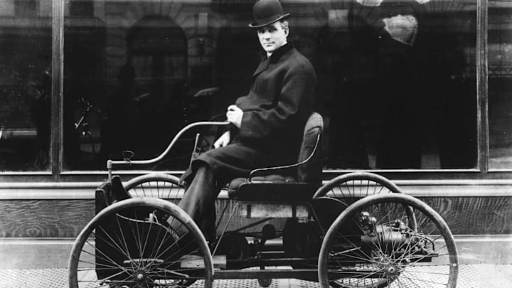 Henry Ford In His First Car