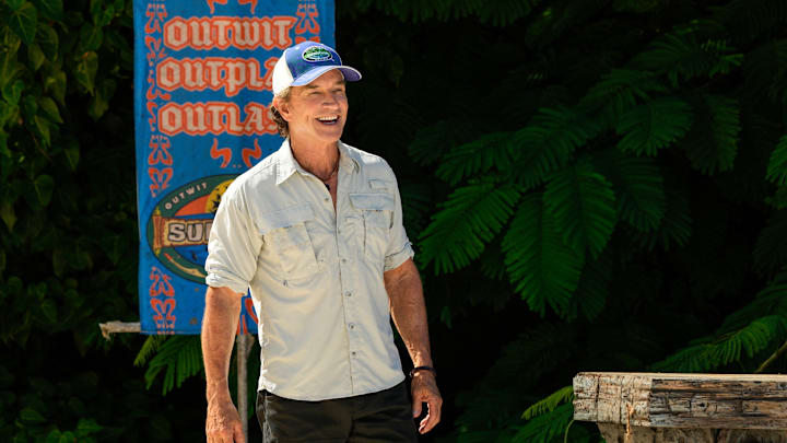 “I’m a Wolf, Baby” – One castaway’s scheming gets them into hot water when their tribe realizes the same conversation has been repeated to each of them. Two castaways are sent on a grueling journey. Then, one castaway’s series of missteps leaves one of their tribemates hungry for revenge, on SURVIVOR, Wednesday, Oct. 22. Pictured (L-R): Jeff Probst. Photo: Robert Voets/CBS ©2025 CBS Broadcasting, Inc. All Rights Reserved.