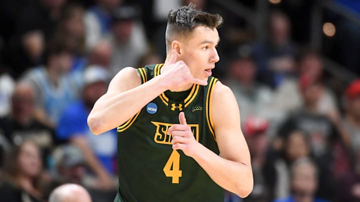 Siena Saints guard Gavin Doty (4) reacts after scoring Thursday, March 19, 2026, during the NCAA Men’s Basketball Tournament first round game against the Duke Blue Devils at Bon Secours Wellness Arena in Greenville, South Carolina. Siena Saints guard Gavin Doty (4) reacts after scoring Thursday, March 19, 2026, during the NCAA Men’s Basketball Tournament first round game against the Duke Blue Devils at Bon Secours Wellness Arena in Greenville, South Carolina.