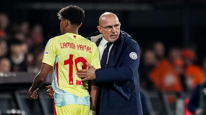 Luis de la Fuente, le sélectionneur de l'Espagne, et Lamine Yamal