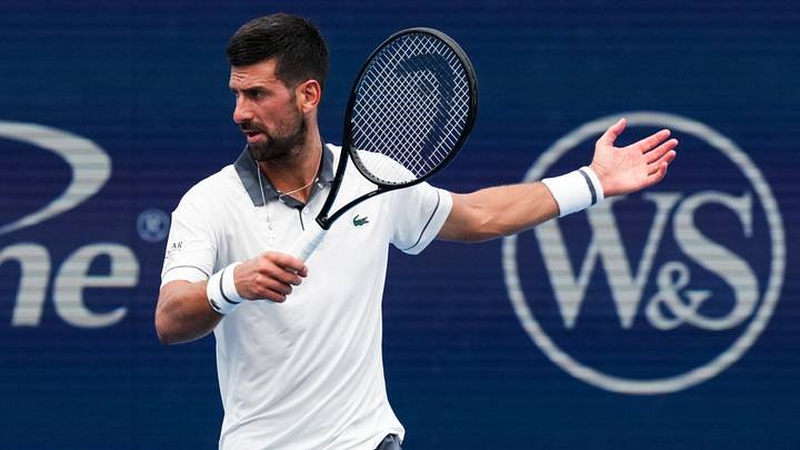 Aug 15, 2026; Mason, OH, USA; Novak Djokovic (SRB) reacts after returning a shot against Thiago Agustín Tirante (ARG) during the Cincinnati Open at Lindner Family Tennis Center. Mandatory Credit: Aaron Doster-Imagn Images Aug 15, 2026; Mason, OH, USA; Novak Djokovic (SRB) reacts after returning a shot against Thiago Agustín Tirante (ARG) during the Cincinnati Open at Lindner Family Tennis Center. Mandatory Credit: Aaron Doster-Imagn Images
