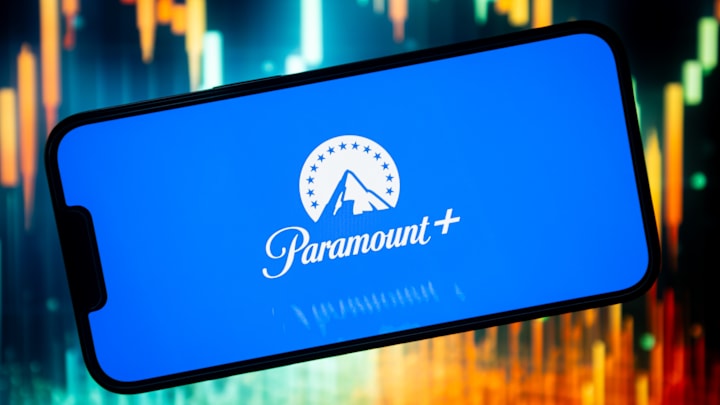 In this photo illustration a Paramount+ logo seen displayed...