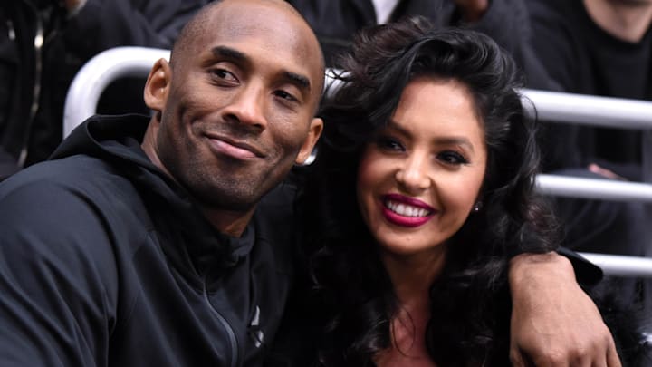 Los Angeles Lakers guard Kobe Bryant (left) and wife Vanessa Bryant.