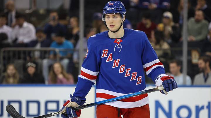 Jan 14, 2026; New York, New York, USA; New York Rangers defenseman Scott Morrow (60) at Madison Square Garden. Jan 14, 2026; New York, New York, USA; New York Rangers defenseman Scott Morrow (60) at Madison Square Garden.