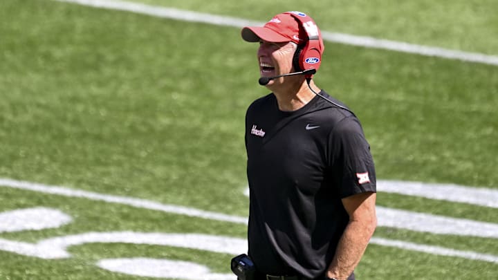 Houston Cougars head coach Willie Fritz looks on during the third quarter against the Arizona Wildcats at TDECU Stadium. Houston Cougars head coach Willie Fritz looks on during the third quarter against the Arizona Wildcats at TDECU Stadium.