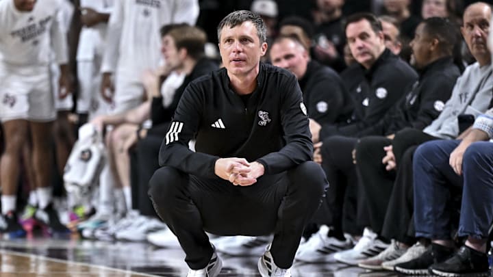 Texas A&M Aggies head coach Bucky McMillan looks on during the second half against the Mississippi State Bulldogs at Reed Arena. 