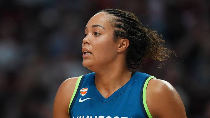 Aug 12, 2026; Portland, Oregon, USA; Minnesota Lynx forward Napheesa Collier (24) looks on during the second half against the Portland Fire at Moda Center. Mandatory Credit: Soobum Im-Imagn Images