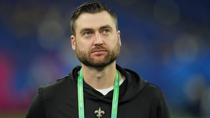 New Orleans Saints quarterbacks coach Andrew Janocko during the 2024 NFL Combine