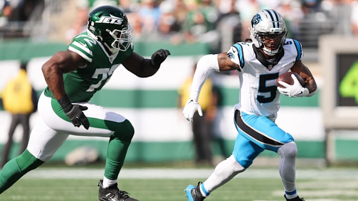 Carolina Panthers' running back Rico Dowdle (5). Carolina Panthers' running back Rico Dowdle (5).