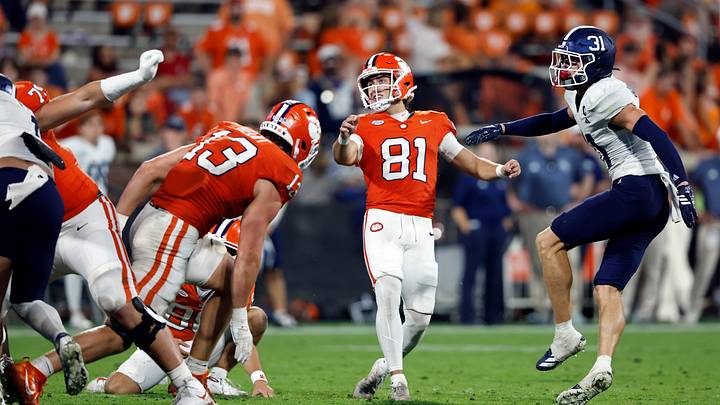 Clemson kicker Nolan Hauser (81) hit five field goals in the win over Georgia Southern on Saturday night. Clemson kicker Nolan Hauser (81) hit five field goals in the win over Georgia Southern on Saturday night.